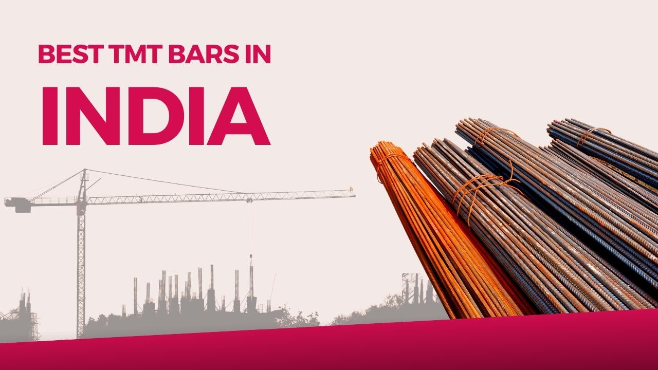 Picture of TMT Steel bars witht he text - Best TMT Bars in India