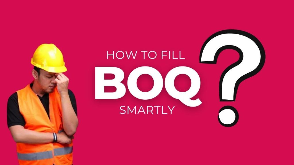 Image of a confused construction worker with the text - how to fill boq smartly