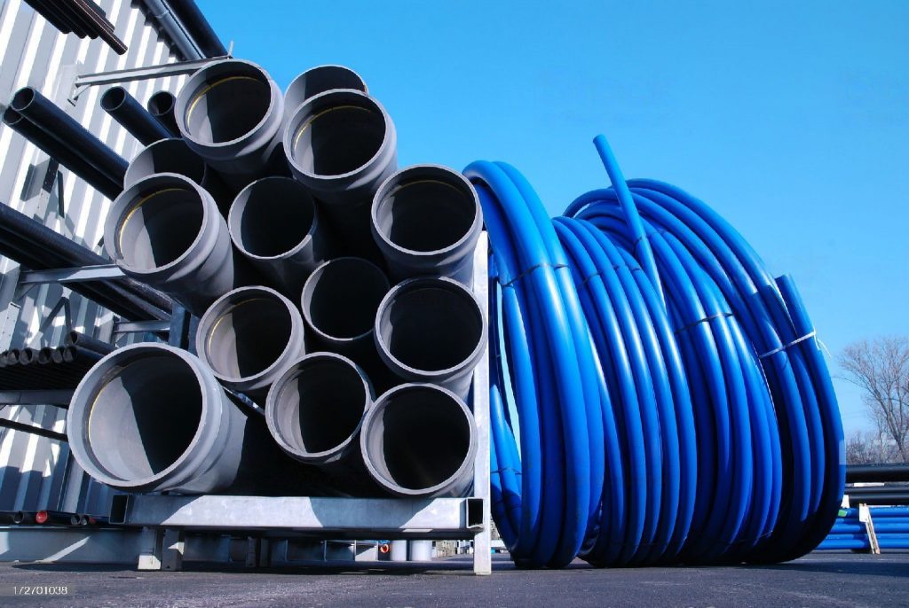 Picture of plastic pipes.