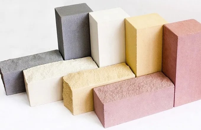 Picture of calcium silicate brick of different colours