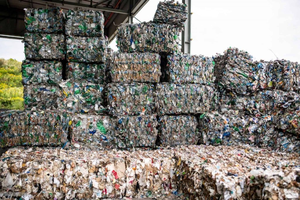 Picture of stacks of plastic waste for recycle