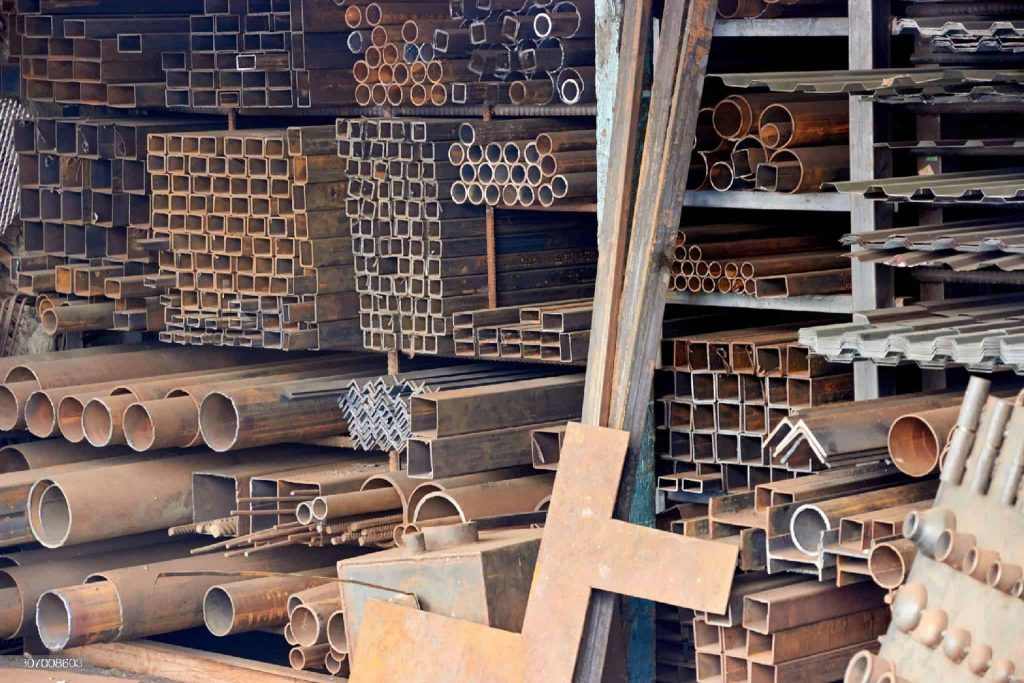 Picture of construction materials stored in a warehouse