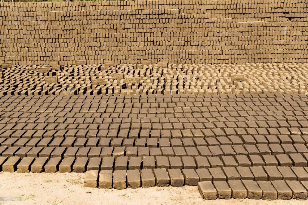 Picture of bricks and blocks made up of natural clay