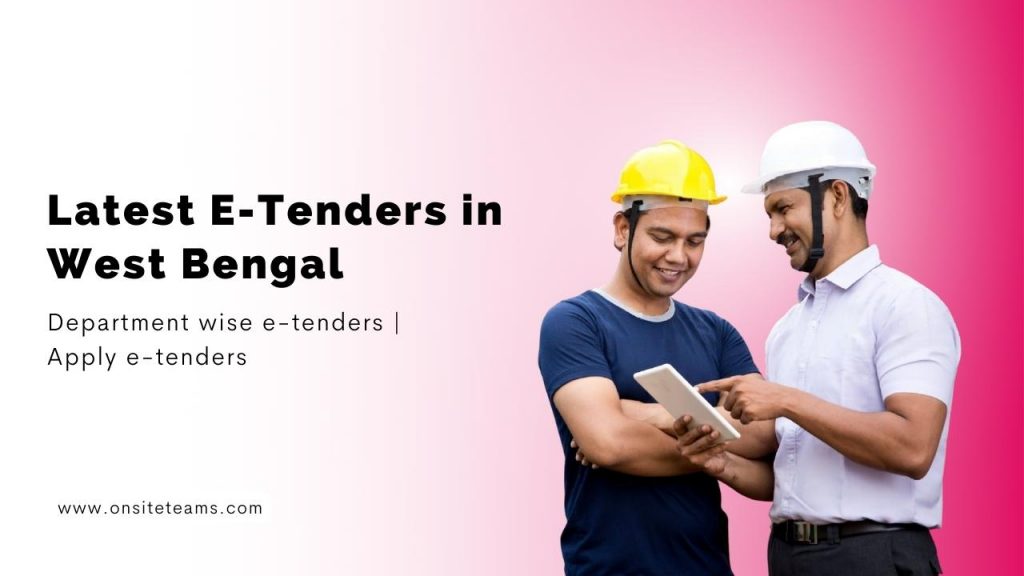 Picture of two construction workers with the heading- Latest e-tenders in West Bengal