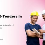 Picture of two construction workers with the heading- Latest e-tenders in Delhi