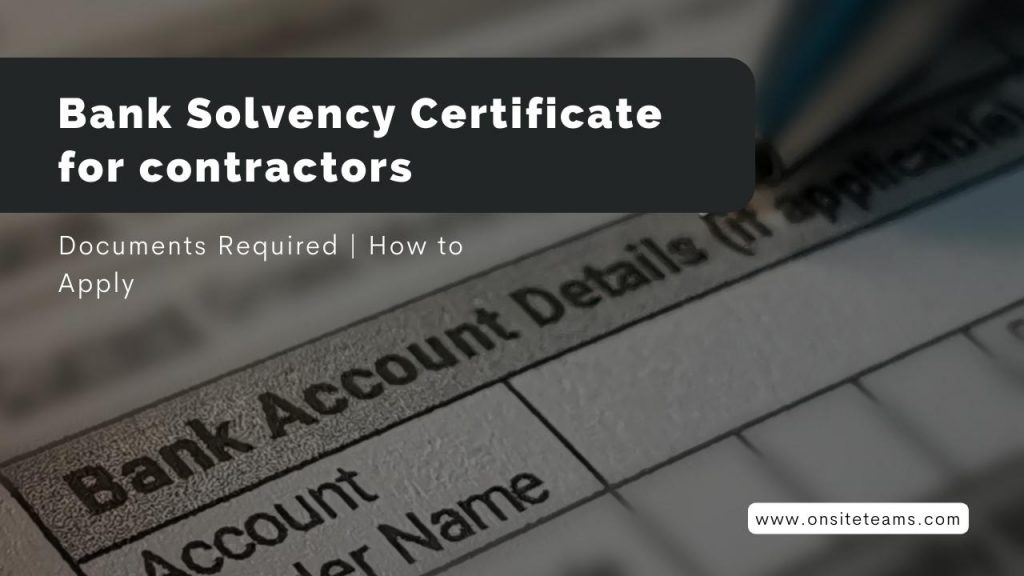 Bank Solvency Certificate Documents Required