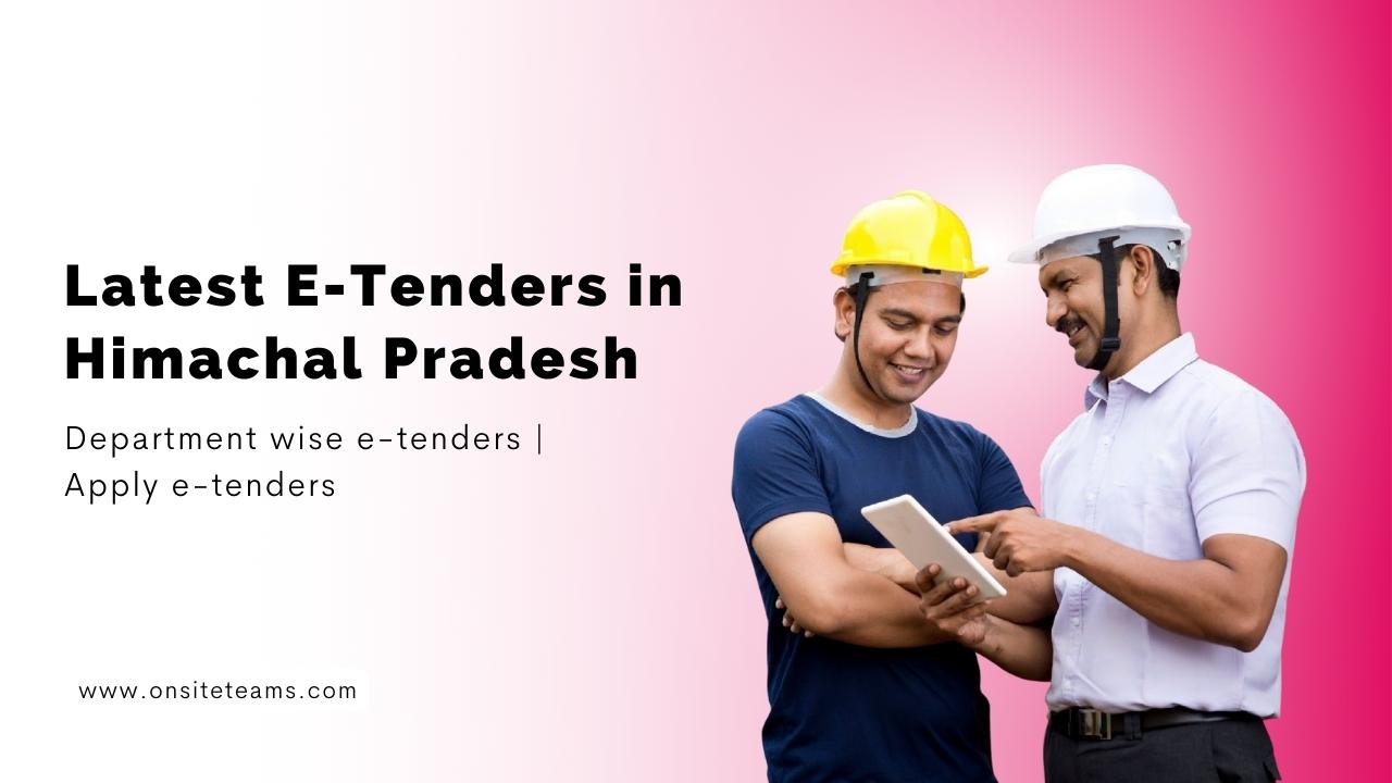 Picture of two construction workers with the heading- Latest e-tenders in Himachal pradesh