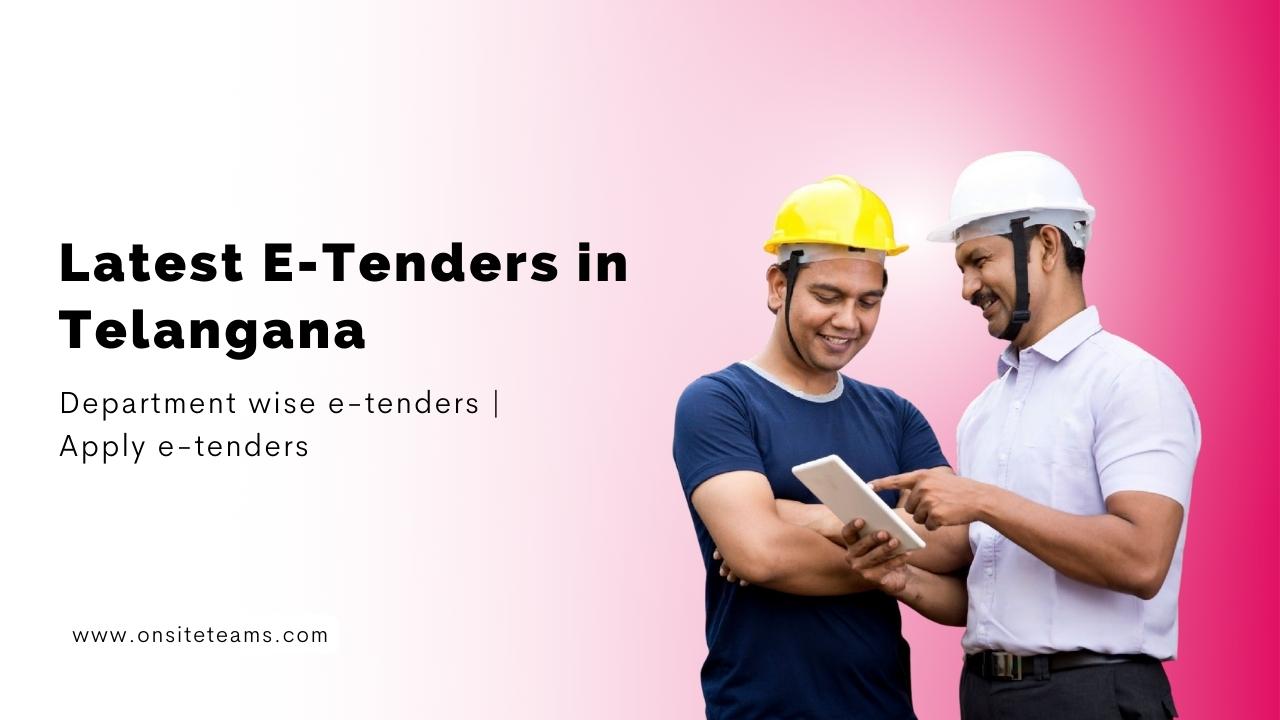 Picture of two construction workers with the heading- Latest e-tenders in Telangana