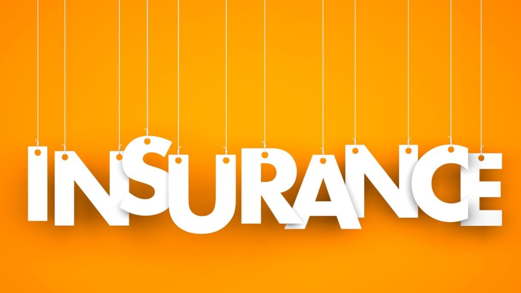 Picture showing the text Insurance hanging from strings