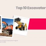 Image showing pictures of different excavators. Picture has the following heading text: Top 10 Excavator Models in India