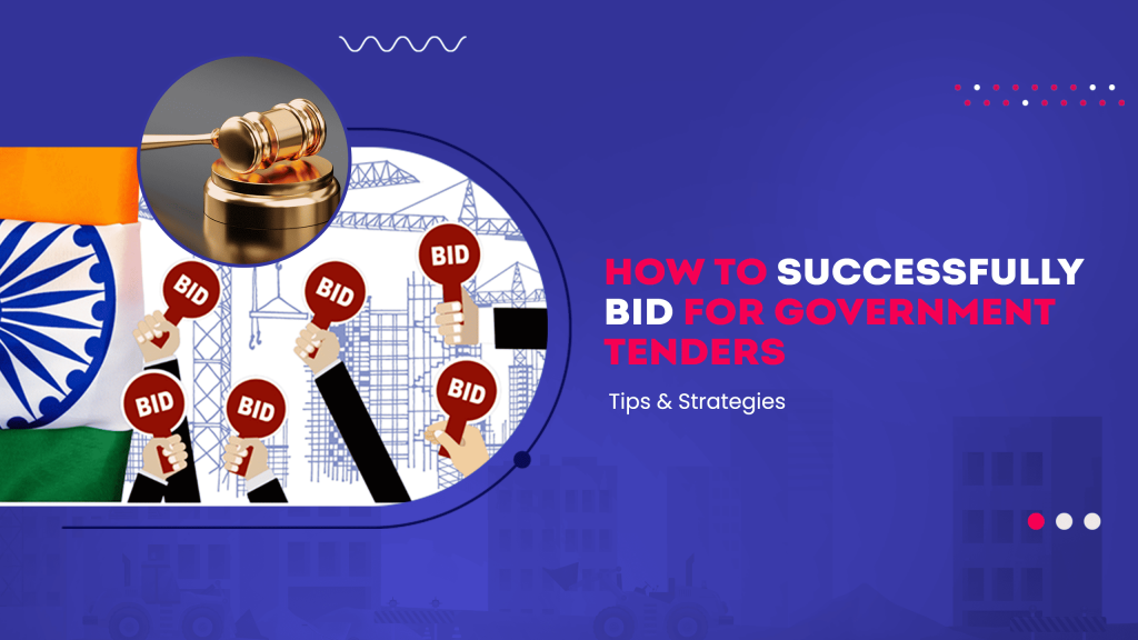 Image showing pictures of tenders and bidding. Image has the following heading text - How to Successfully bid for government tenders 