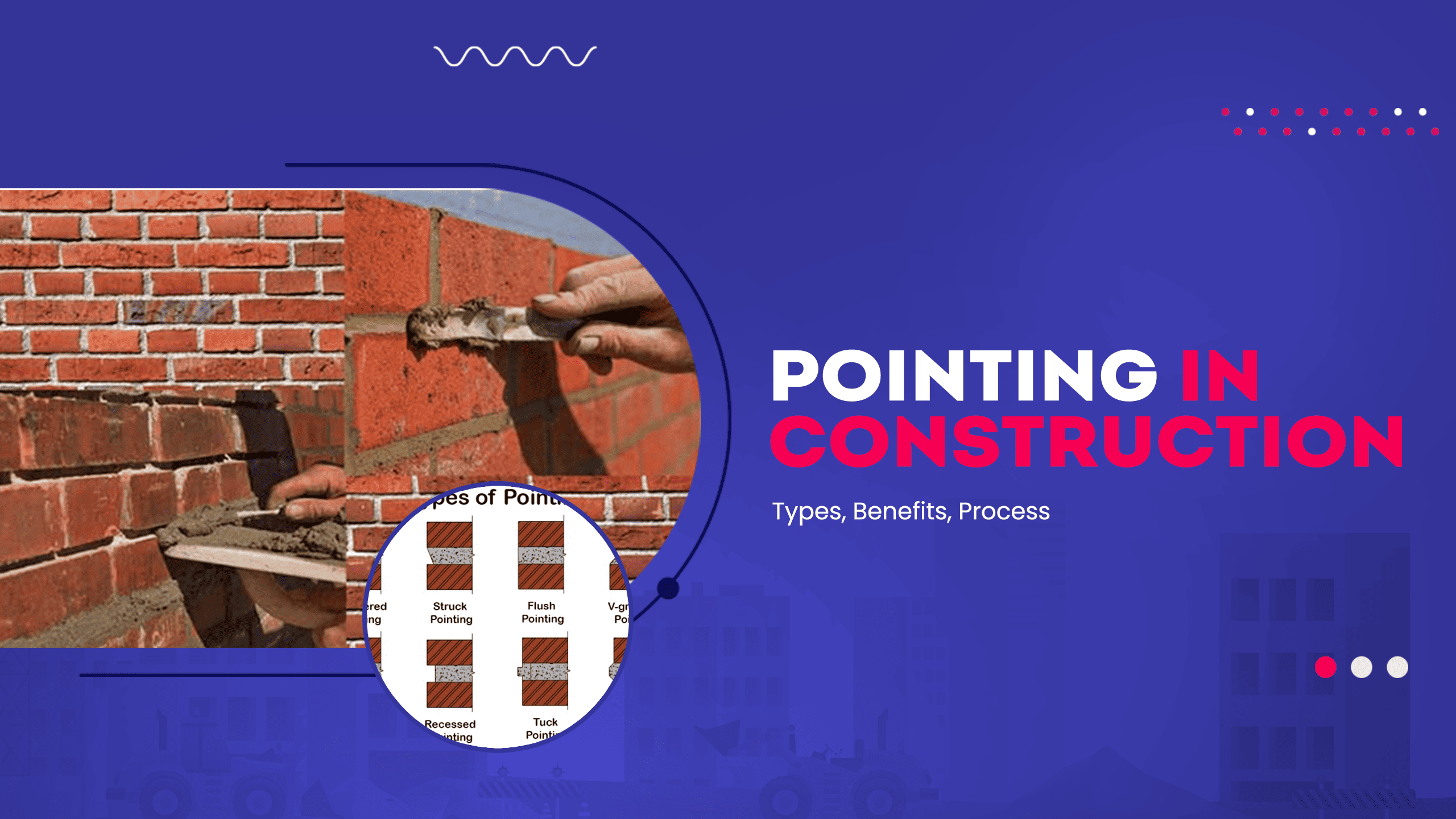 Image showing pictures of different types of pointing used in construction. The image has the following heading text - Pointing in construction