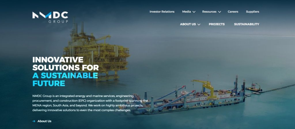 This image contains company's main page.