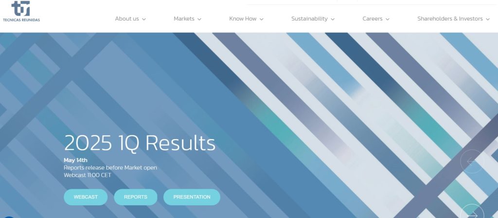 This image contains company's main page.