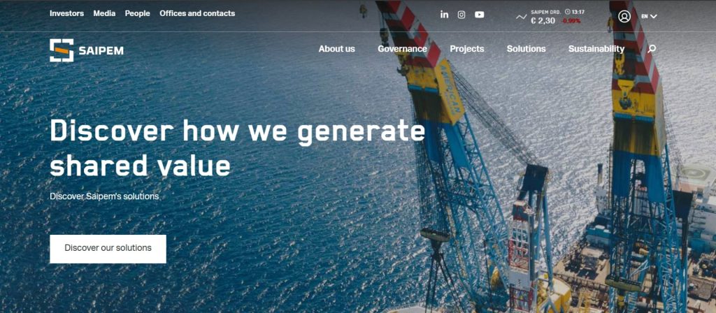 This image contains company's main page.