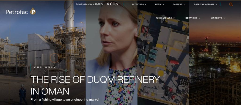 This image contains company's main page.