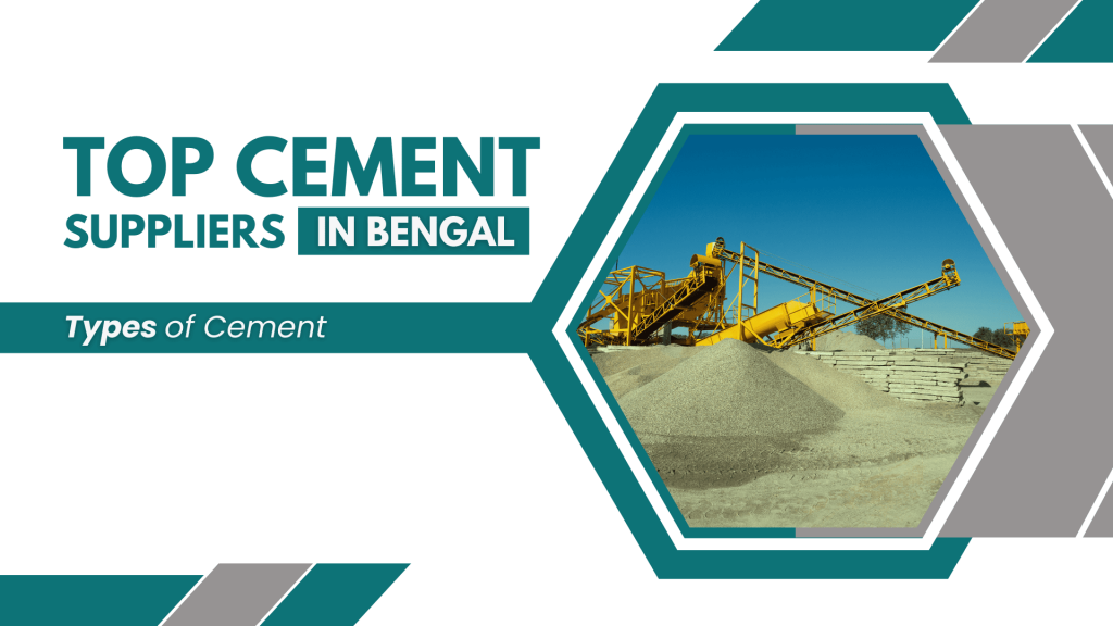 This image contains a crane and cement on the floor. This image has the following meta text: Top cement suppliers in Bengal. Types of Cement.
