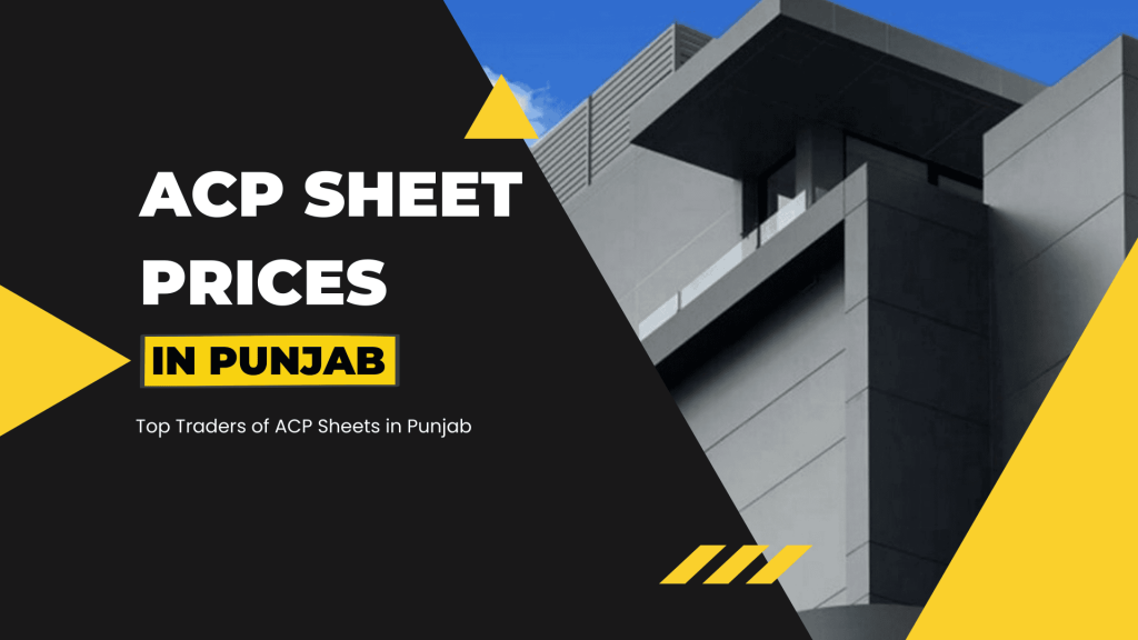 This image contains a part of building that is covered with gray colored ACP Sheets. This image has the following meta text: ACP Sheet prices in Punjab. Top traders of ACP Sheets in Punjab.