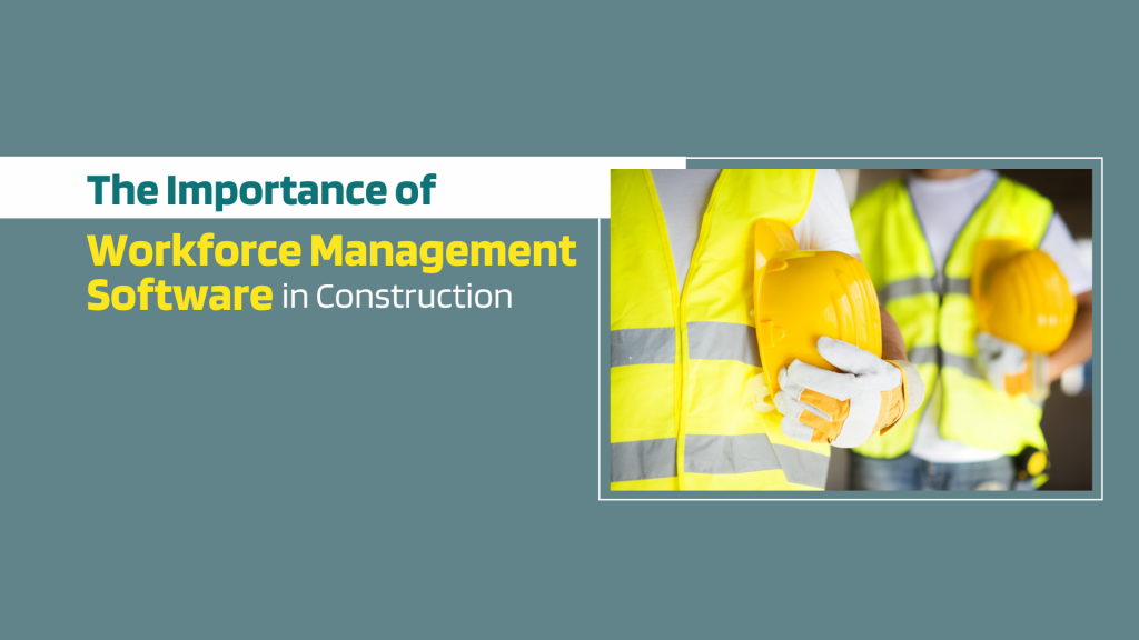 This image contains two labor holding a yellow helmate. This image has the following meta text: The Importance of Workforce Management Software in Construction