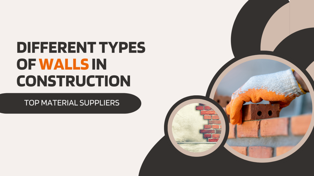 This image has brick walls. This image contains the following meta text: Different Types of Walls in Construction. Top Material Suppliers