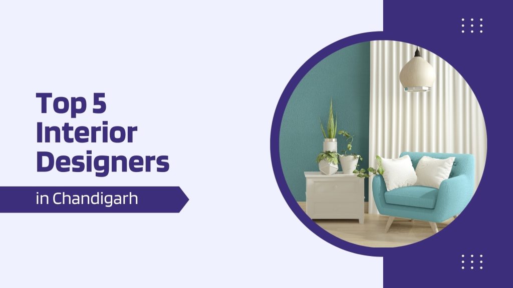 This image has a living space interior design. This image has the following meta text: Top 5 Interior Designers in Chandigarh