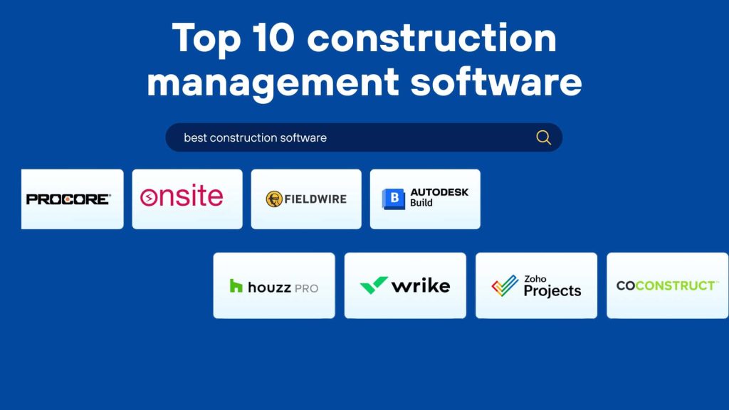 image showing logos of top 10 construction management erp softwares