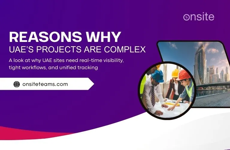 This image has a contraction site and a building. This image has the following meta text: Reasons why UAE's projects are complex