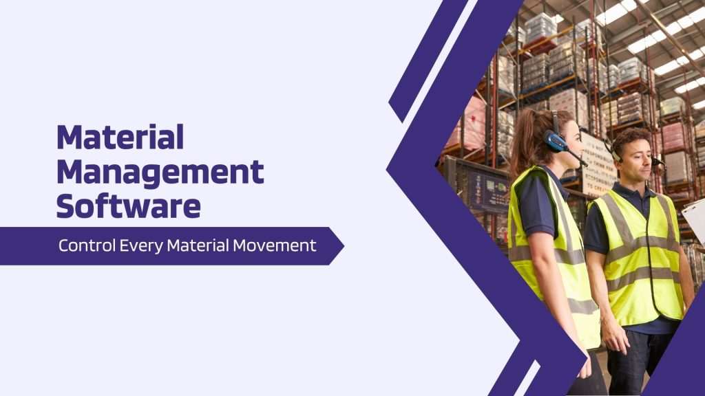 This image has a warehouse with labor. This image has the following meta text: Material Management Software: Control Every Material Movement