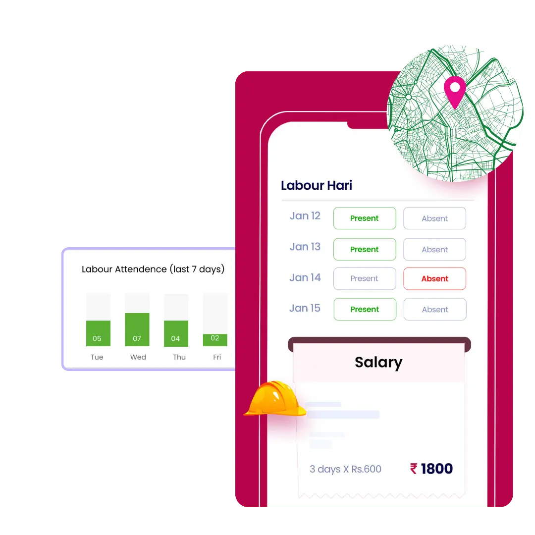 image showing ui of onsite construction labour management software