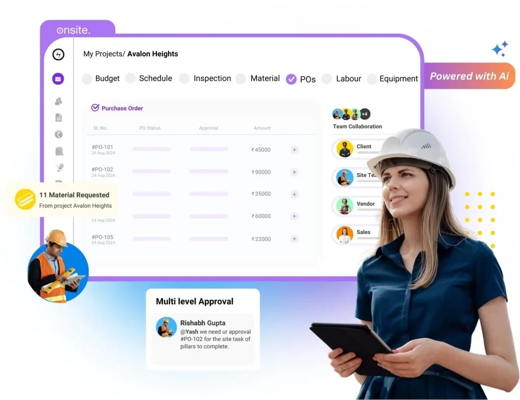 onsite construction management software dashboard