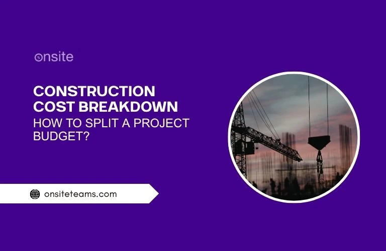This image has a construction site. This image has the following meta text: Construction Cost Breakdown: How to Split a Project Budget