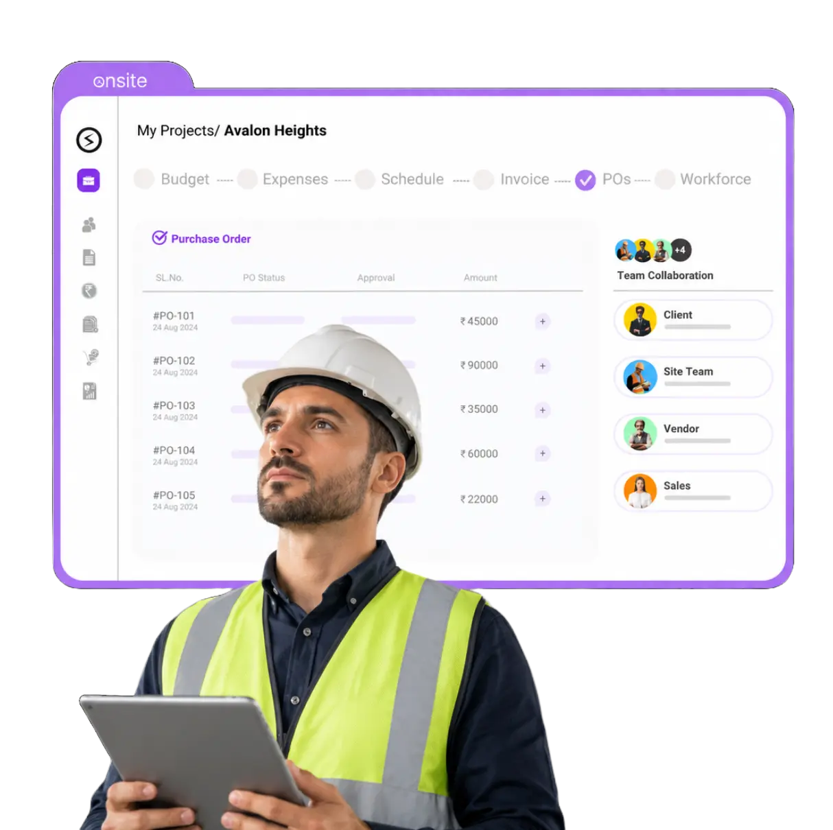 Onsite construction management software dashboard for Australian builders