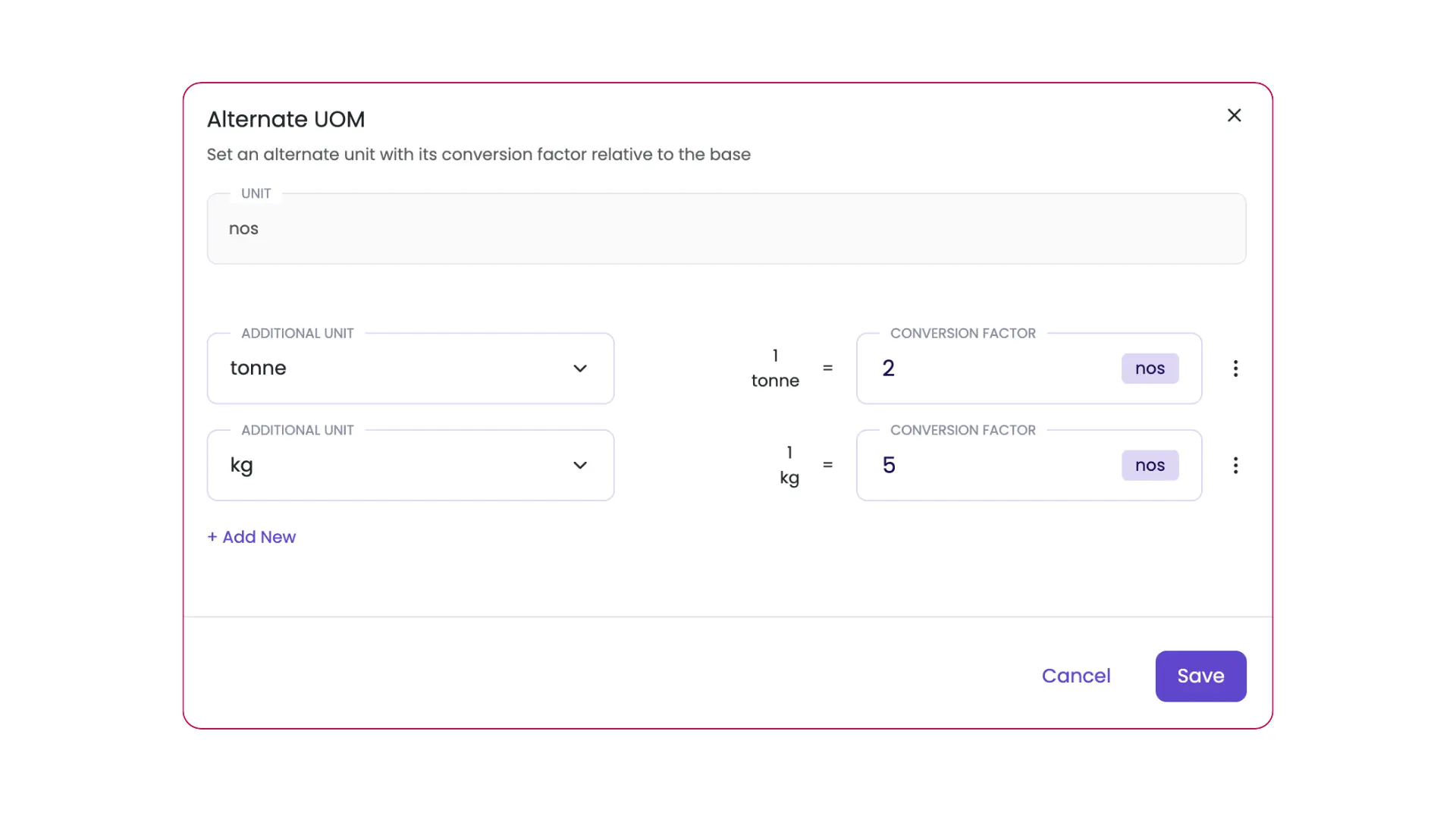 Material Library Alternative UOM field in Onsite ERP