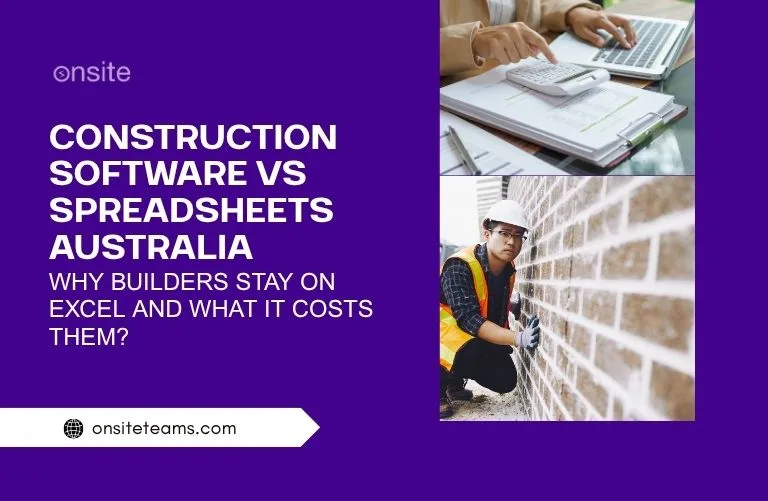 This image has a construction labor working on a wall. This image has the following meta text: Why Builders Stay on Excel and What It Costs Them