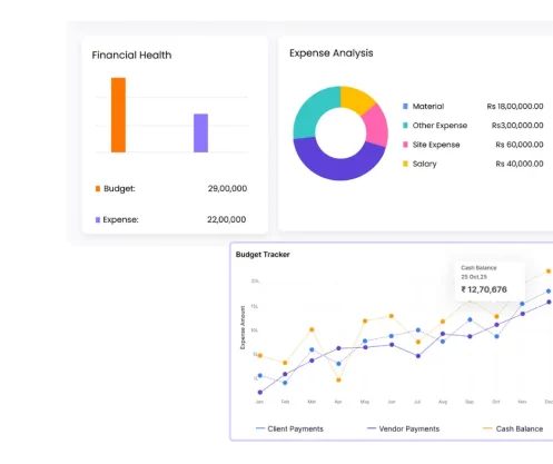 image showing ui of onsite construction financial management software onsite construction financial management software dashboard