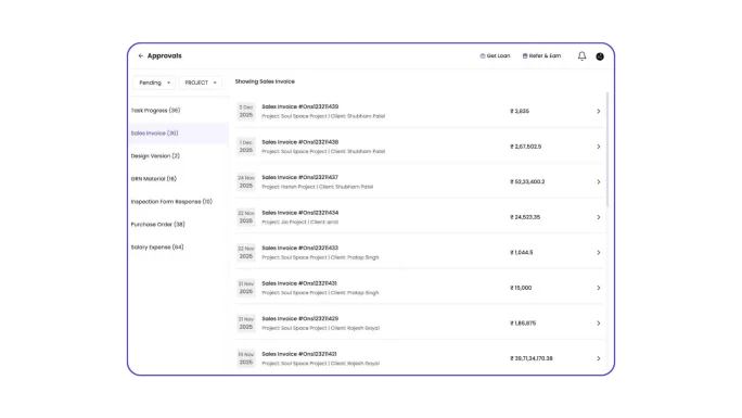 Ui of Multi level Approval feature of onsite construction management software {{brizy_dc_image_alt imageSrc=